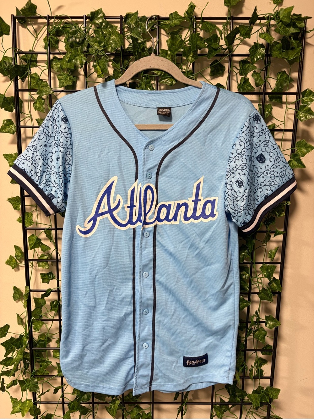 Harry Potter Atlanta Braves Light Blue Baseball Jersey